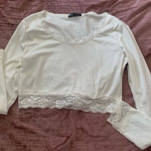 white lace long sleeve